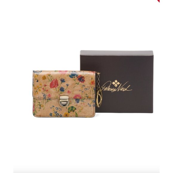 Patricia Nash French Tapestry  Lanza Key Fob Handoff Leather Wallet In Gift box - Picture 4 of 11